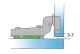 Tekno inset hinge with baseplate - drawing