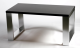 ALU asztal 100x50mm-es profilú 'O' lábakkal, fa asztaltetővel