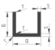 Aluminium decor 'U' profile, matt alu elox