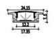 AL-02 UNIVERSO bemarható aluprofil metacrillal, matt alu profillal, L=2m