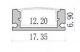 AL-03 UNIVERSO aluprofil metacrillal, matt alu profillal, L=2m, rajz