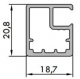 ALU1 aluminium door frame profile - drawing