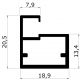 ALU1/2 aluminium door frame profile - drawing