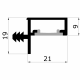 P40/P76 Aluminiumprofil mit Metacril (3m) - Zeichnung