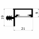 P40 aluminium profil with metacril (3m) - sizes