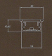 P21 aluminium profile with metacril (embedded profile) - drawing