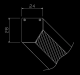 P34 corner profile with metacril - drawing