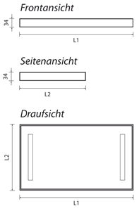 Die Grössen des ALU beleuchtetenden Spiegels