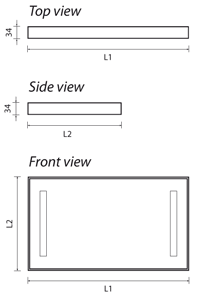 ALU Lighting Mirror sizes