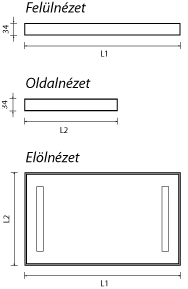 ALU Világító Tükör méretei